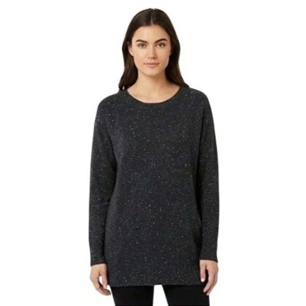 Banana Republic Sweater Womens‎ Small Black Mixed Stitch Hi-Lo Alpaca Wool Soft
